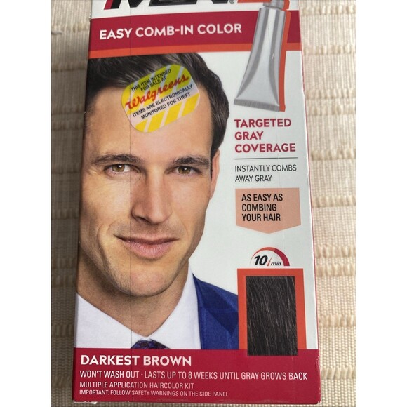 Just For Men Easy Comb-In Color Mens Hair Dye Darkest Brown A-50 Pack of 1 - Picture 2 of 10